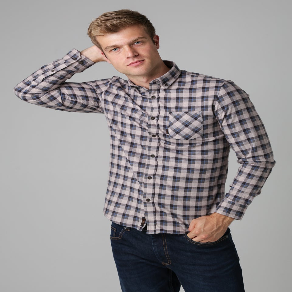 Tokyo Laundry Grey Cotton Printed Long Sleeve Shirt