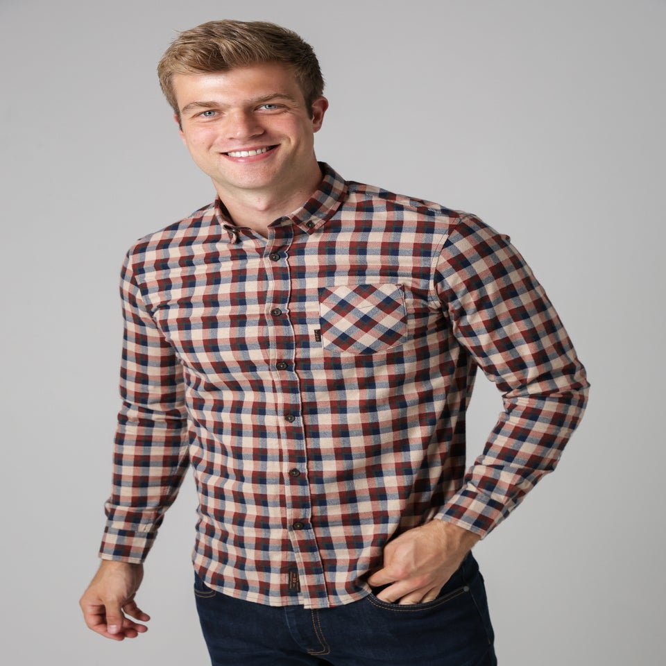 Tokyo Laundry Burgundy Cotton Printed Long Sleeve Shirt