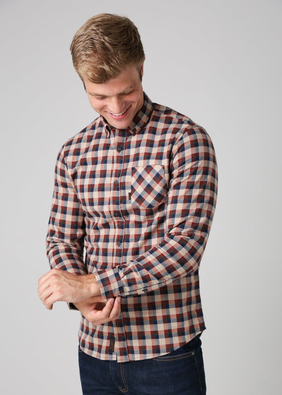 Tokyo Laundry Burgundy Cotton Printed Long Sleeve Shirt