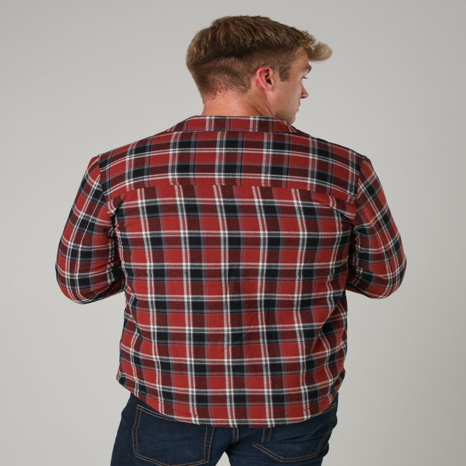 Tokyo Laundry Burgundy Checked Padded Shirt with Sherpa Lining