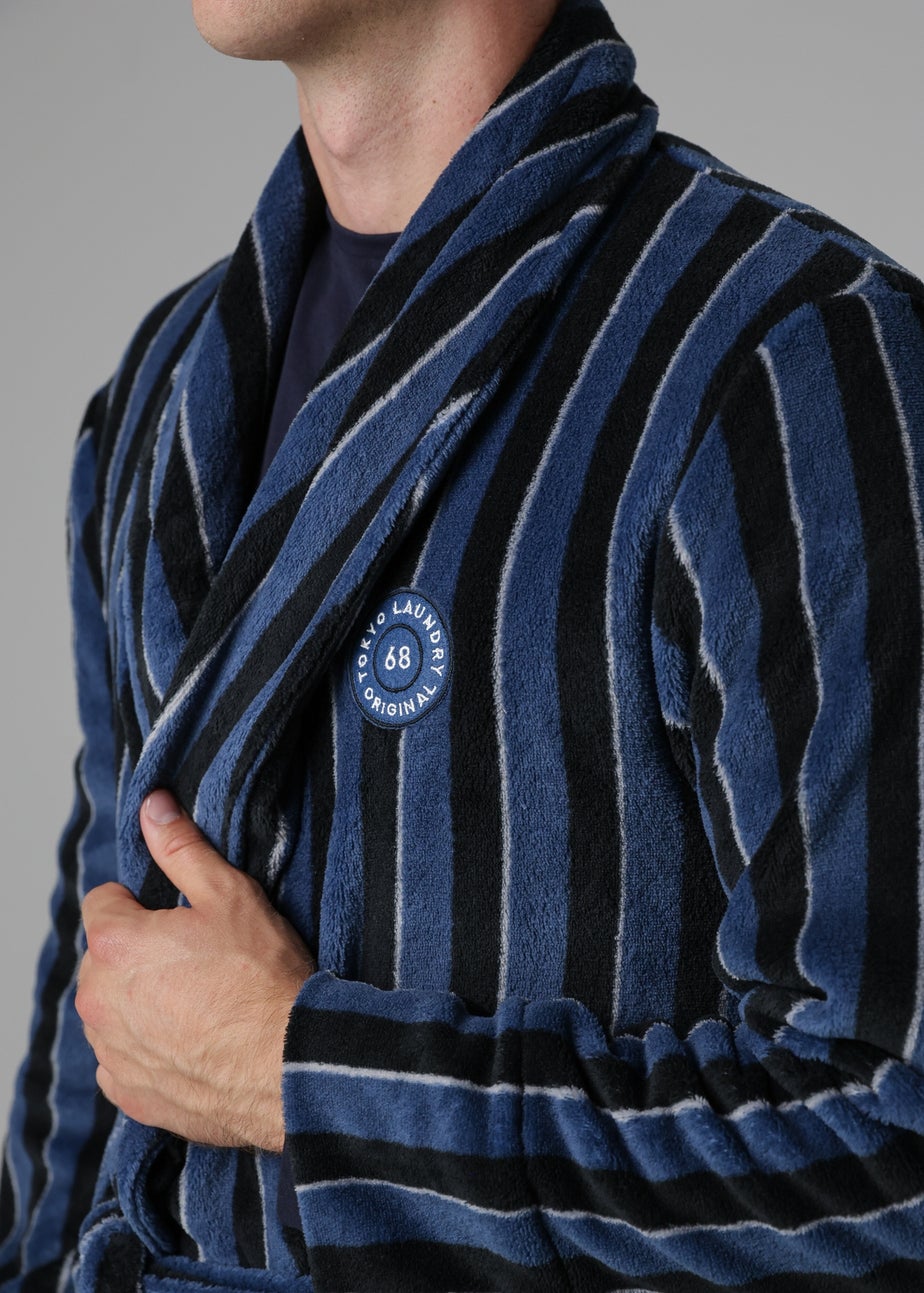 Tokyo Laundry Navy Plush Dressing Gown