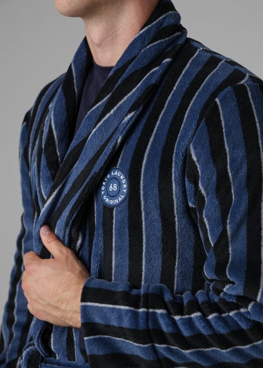Tokyo Laundry Navy Plush Dressing Gown