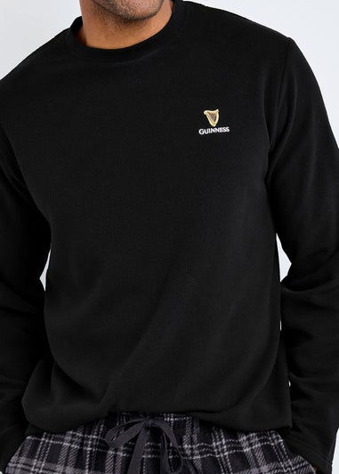 Cotton Traders Black Guinness Rugby Fleece Pyjama Set
