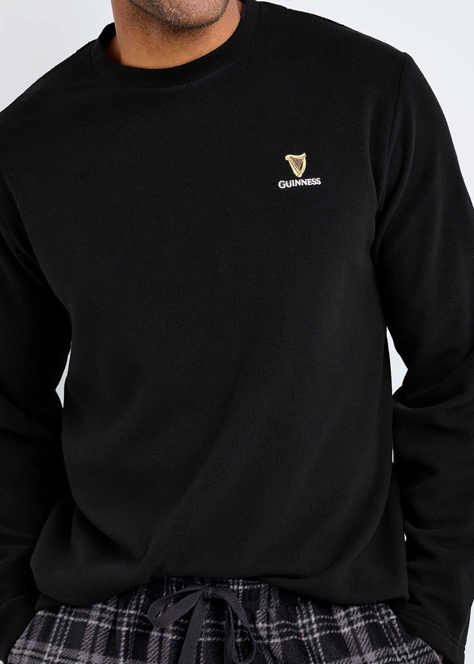 Cotton Traders Black Guinness Rugby Fleece Pyjama Set