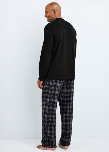 Cotton Traders Black Guinness Rugby Fleece Pyjama Set