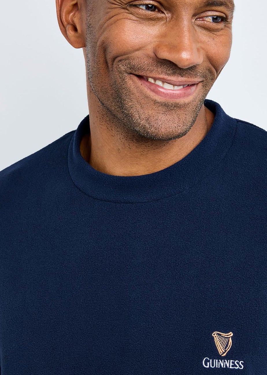 Cotton Traders Navy Guinnes Fleece Pyjama Set