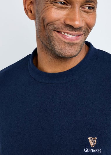 Cotton Traders Navy Guinnes Fleece Pyjama Set