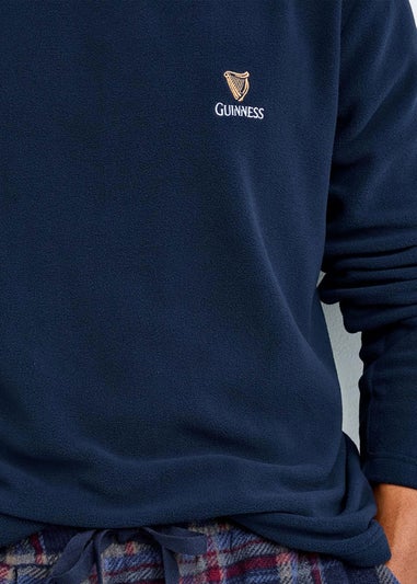 Cotton Traders Navy Guinnes Fleece Pyjama Set