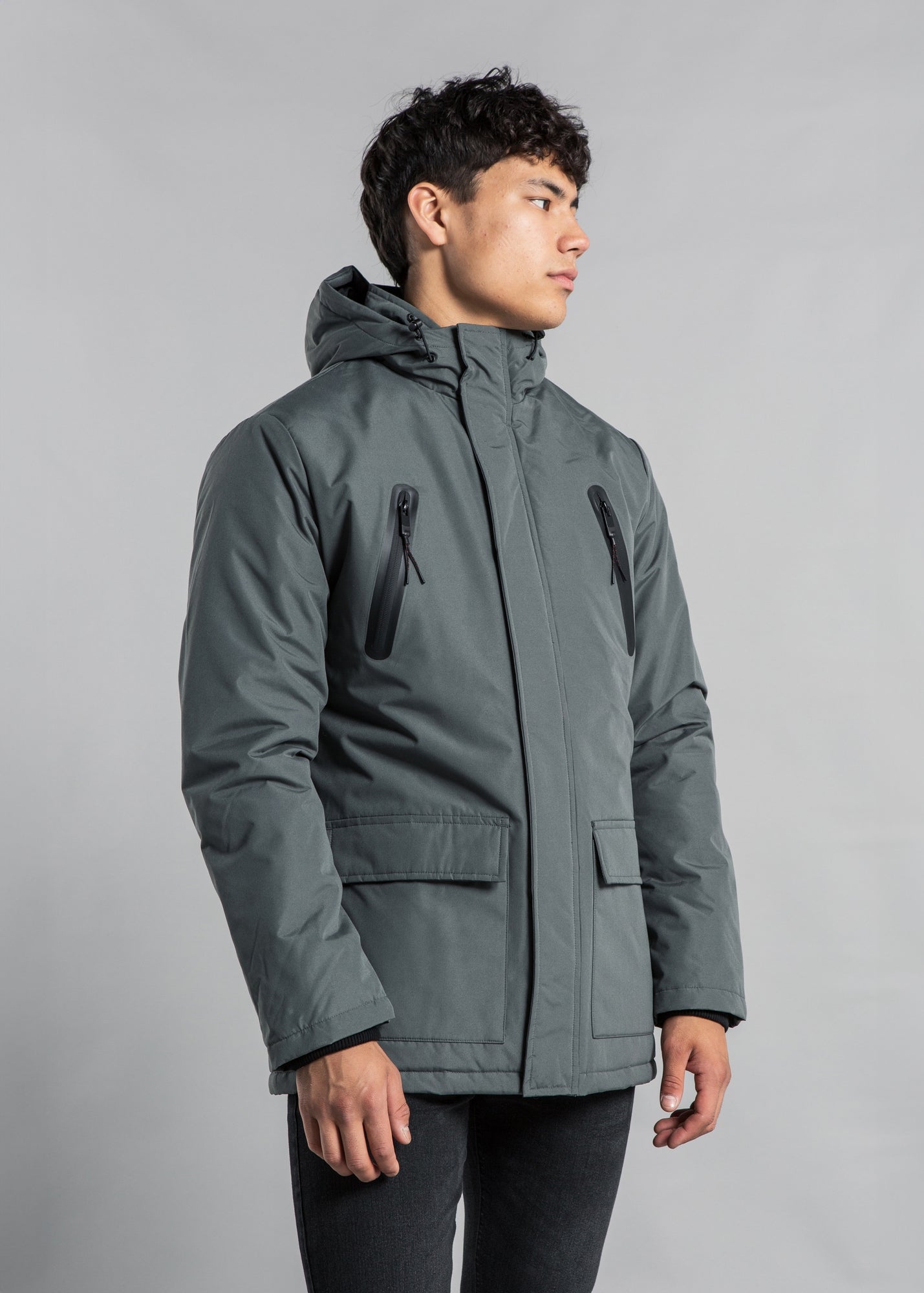 Tokyo Laundry Grey Hooded Padded PVC-Coated Jacket - Matalan Tokyo Laundry Grey Hooded Padded PVC-Coated Jacket - Matalan