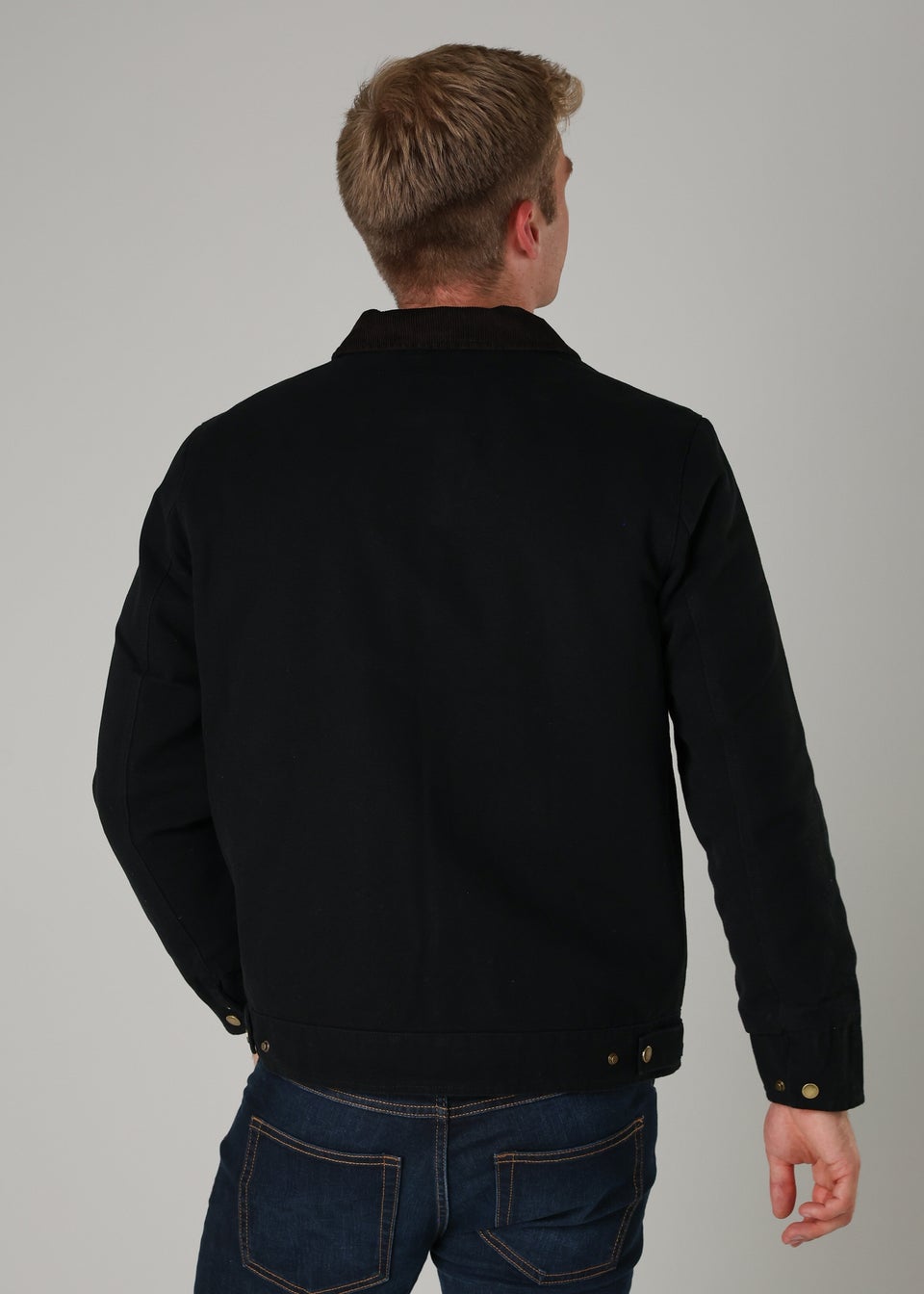 Tokyo Laundry Black Cotton Canvas Chore Jacket with Zip