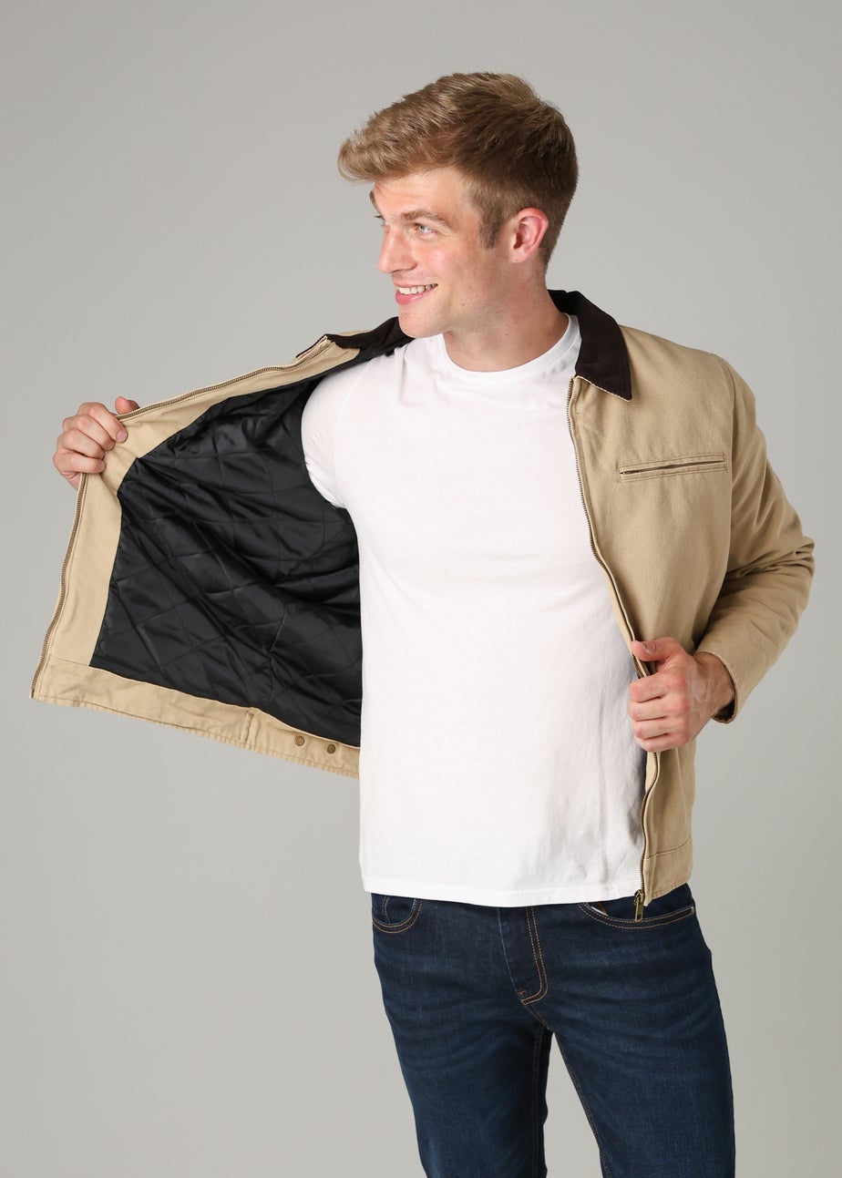 Tokyo Laundry Stone Cotton Canvas Chore Jacket with Zip
