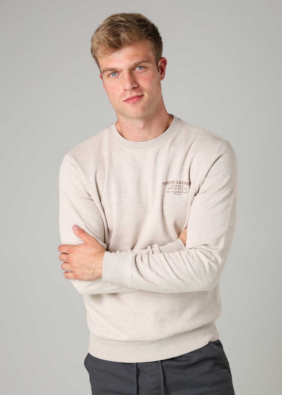 Tokyo Laundry Natural Cotton Blend Crew Neck Sweatshirt