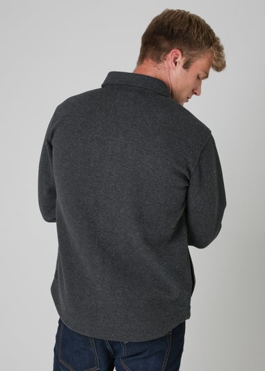 Tokyo Laundry Charcoal Brushed Back Fleece Long Sleeve Shirt