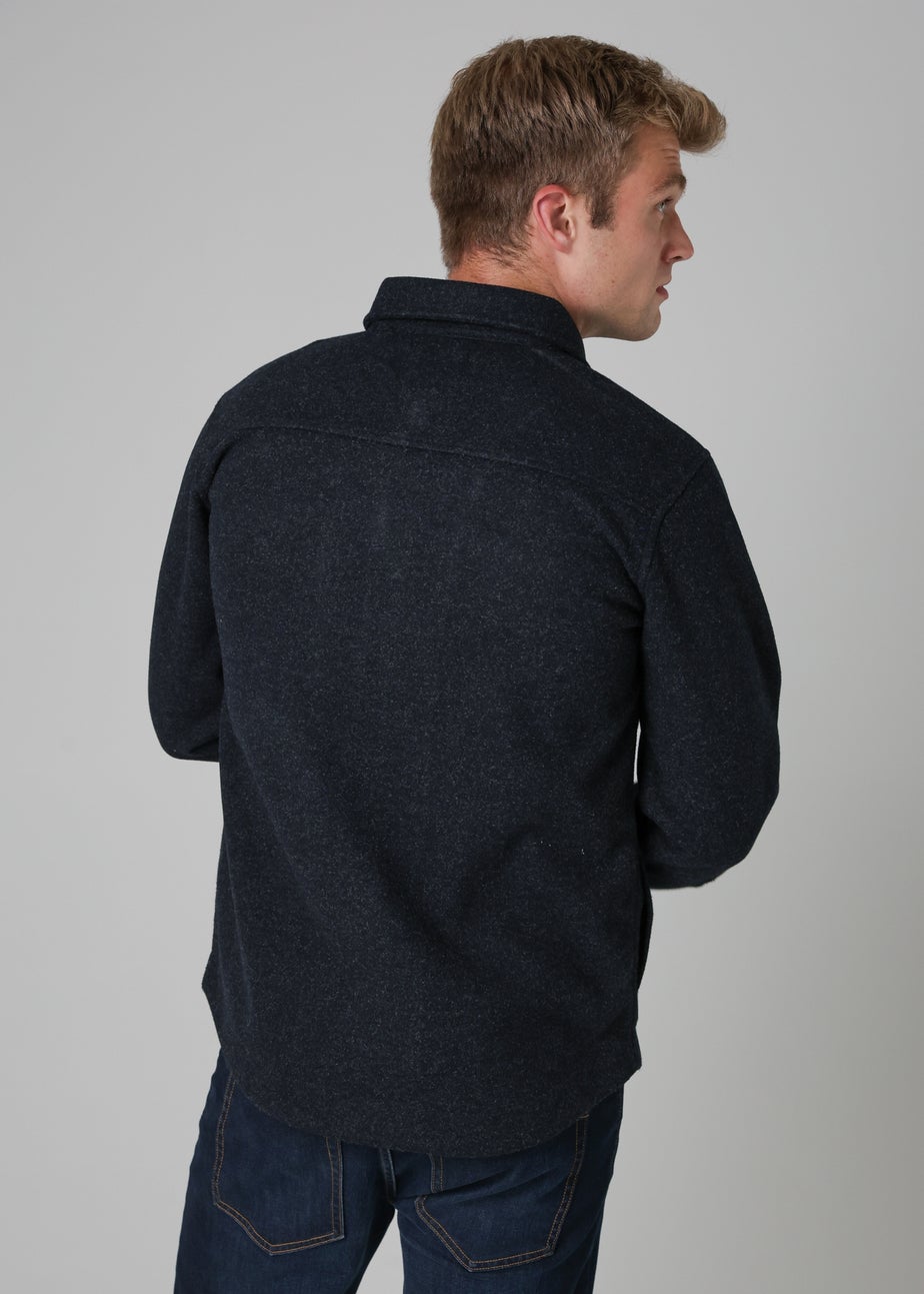 Tokyo Laundry Navy Brushed Back Fleece Long Sleeve Shirt