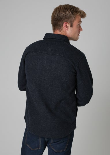 Tokyo Laundry Navy Brushed Back Fleece Long Sleeve Shirt