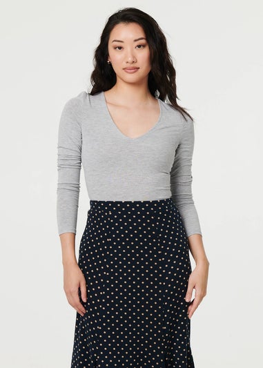 Izabel London Navy Polka Dot Print High Waist Maxi Skirt