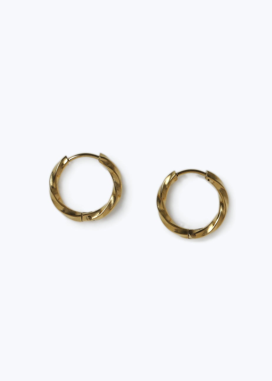 Muse Gold Twist Hoop Earrings