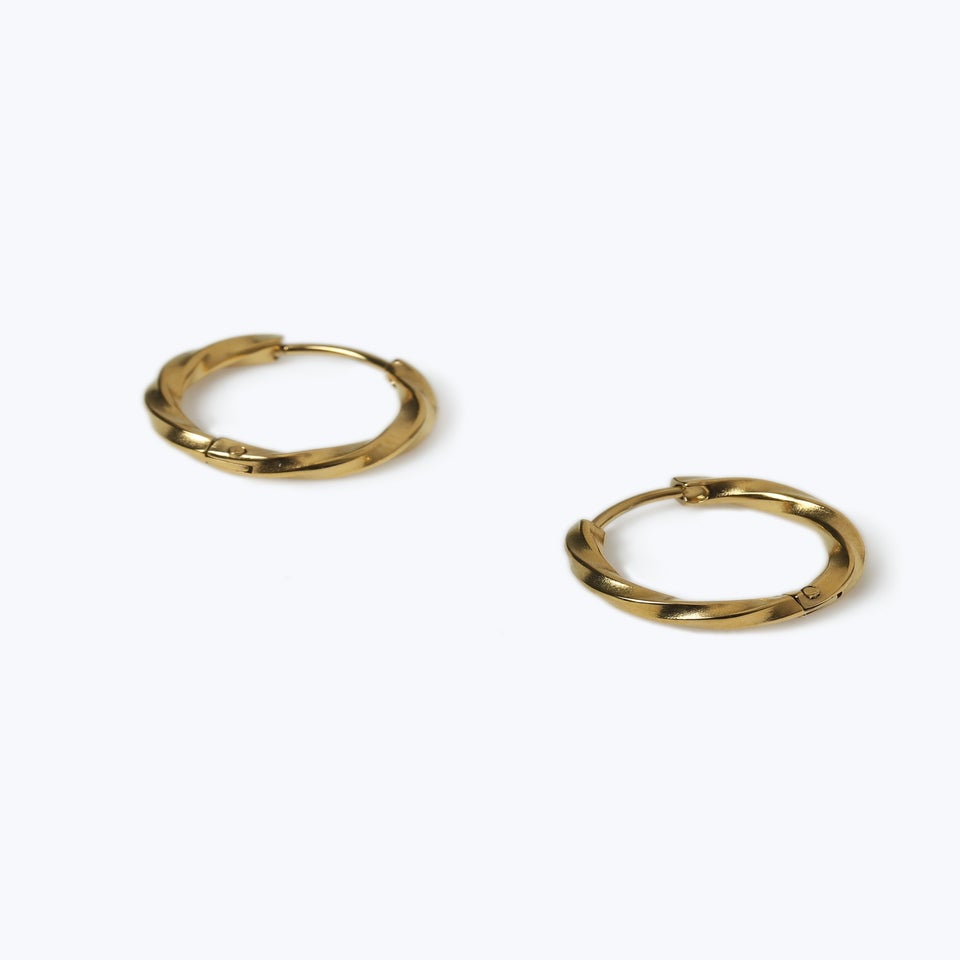 Muse Gold Twist Hoop Earrings