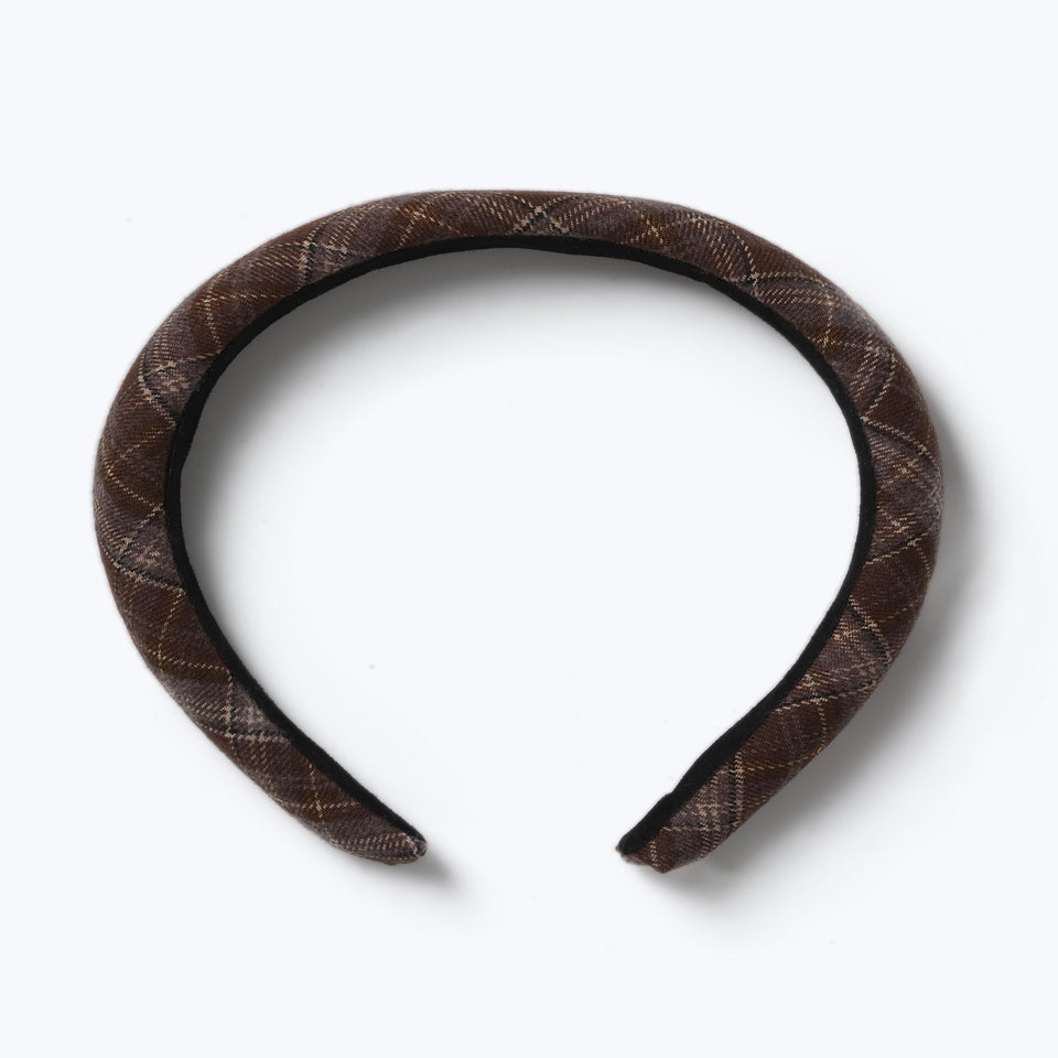 Brown Check Padded Headband
