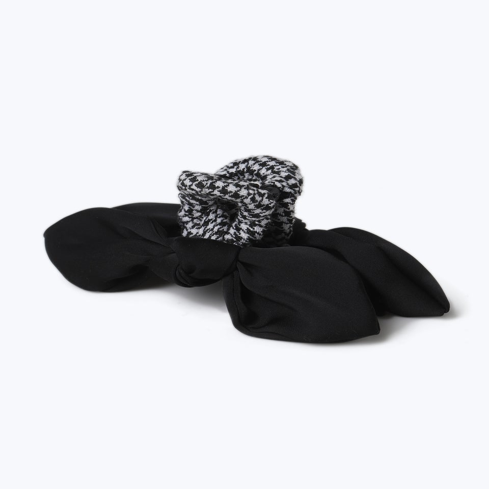 Muse Black Dogtooth Bow Claw Clip