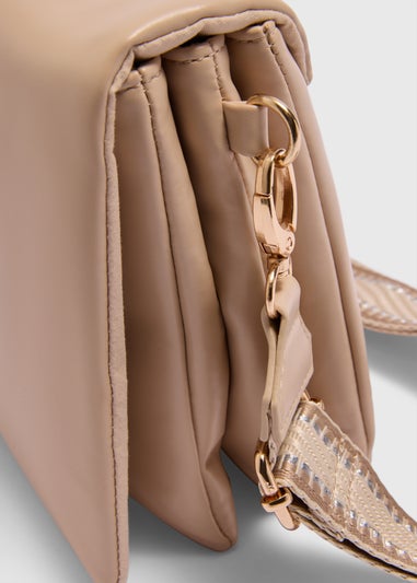 Taupe Triple Compartment Crossbody Bag