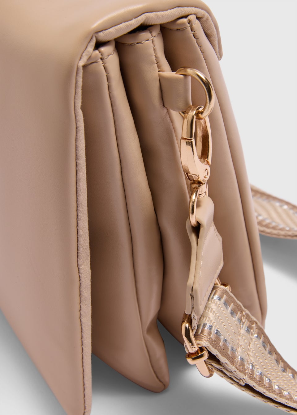 Taupe Triple Compartment Crossbody Bag