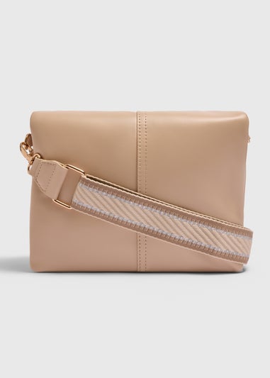 Taupe Triple Compartment Crossbody Bag