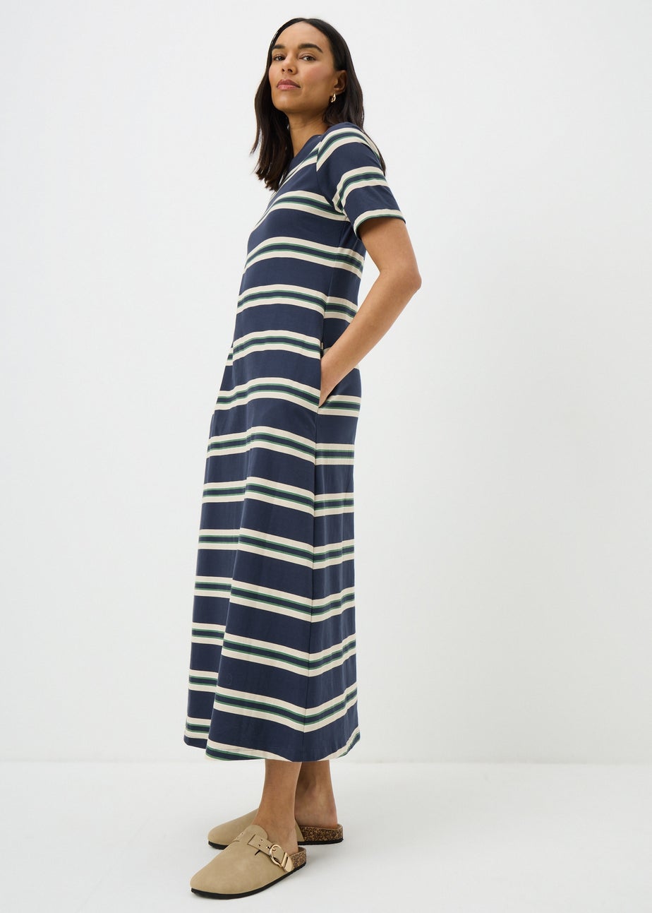 Navy Striped T-Shirt Dress