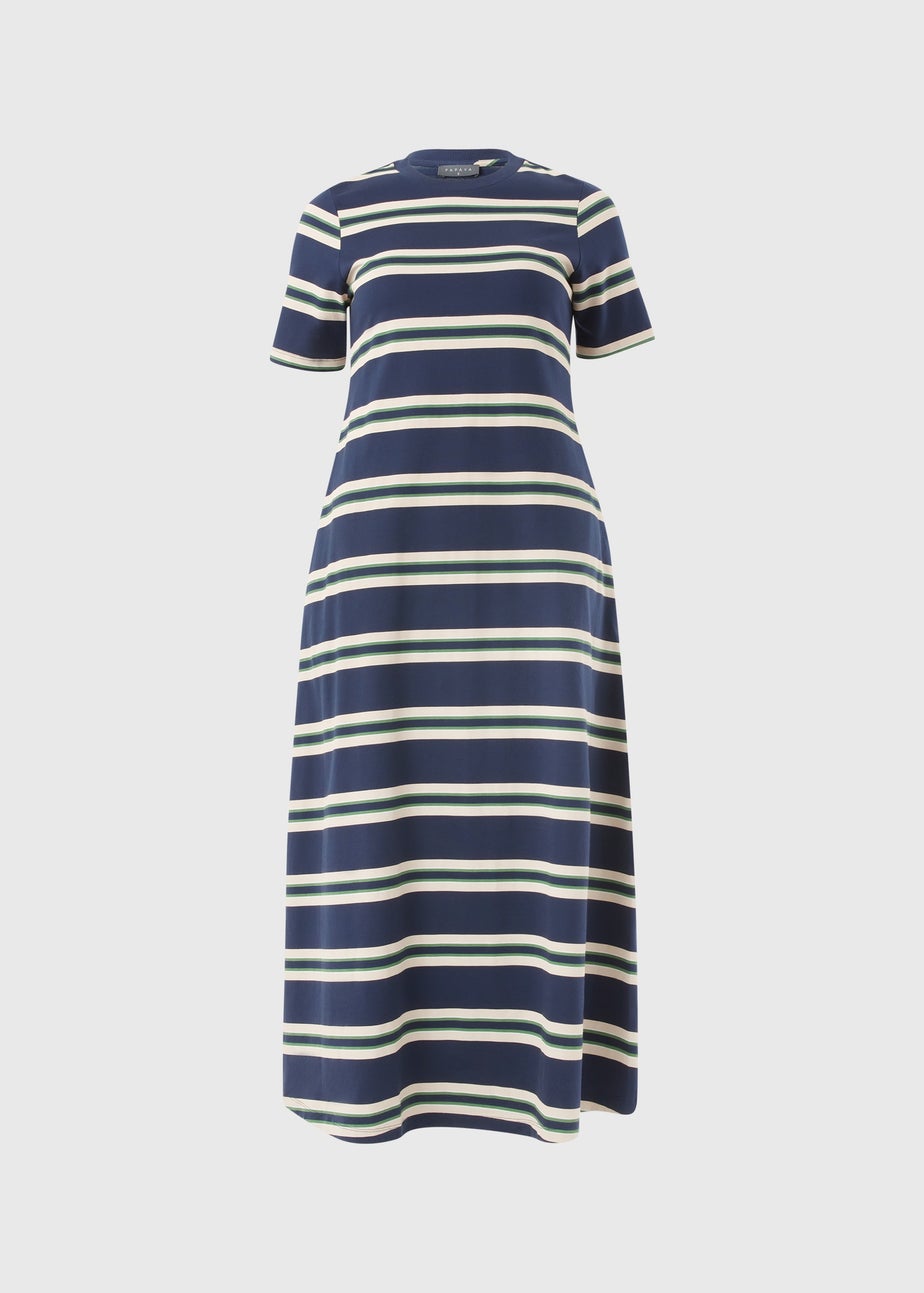 Navy Striped T-Shirt Dress