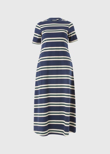 Navy Striped T-Shirt Dress