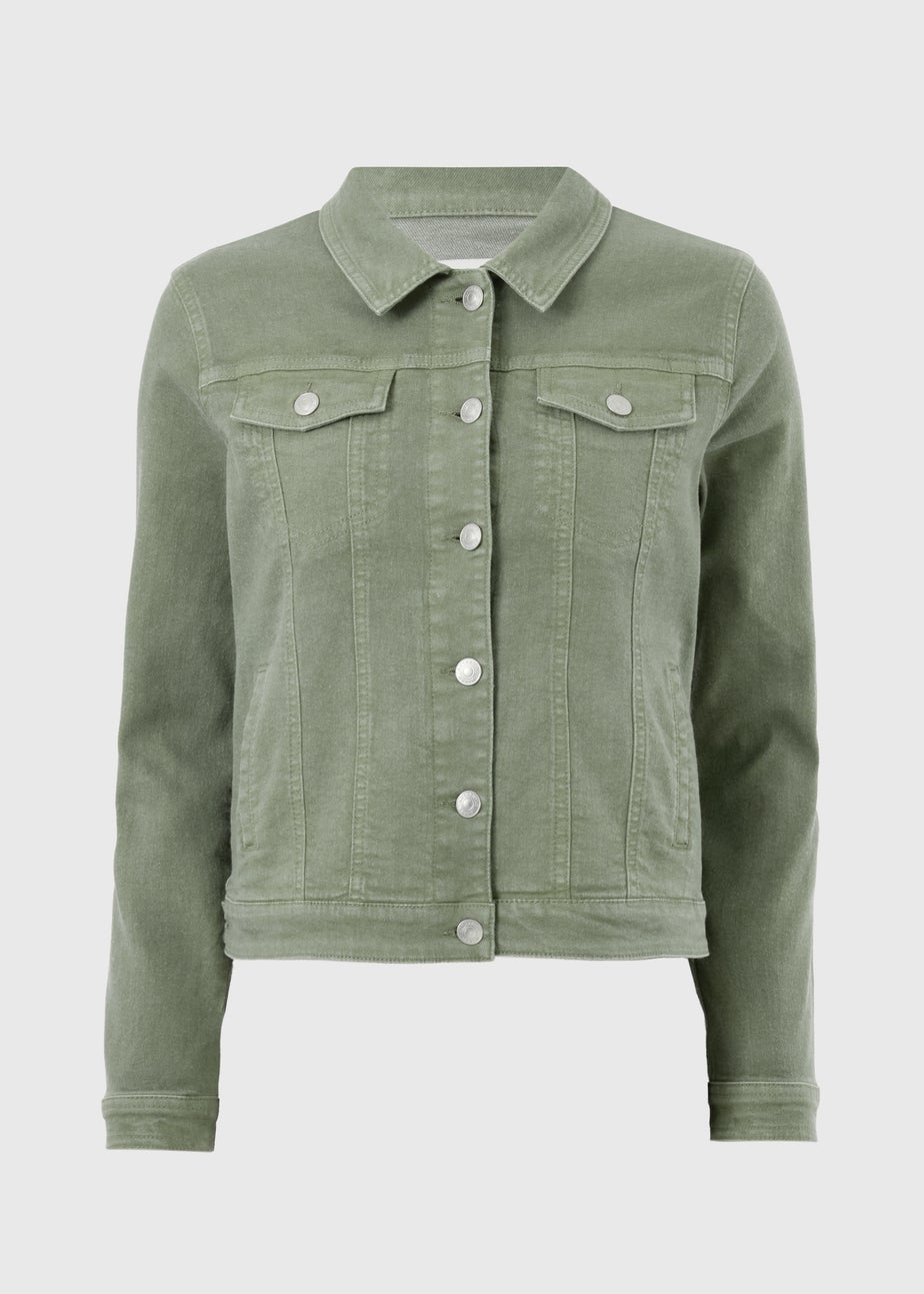 Sage Green Stretch Denim Jacket