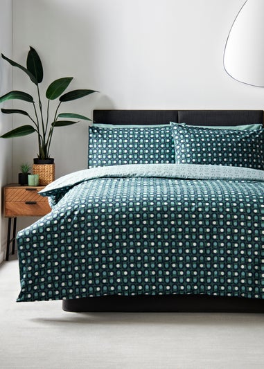 Green Mini Geometric Duvet Set