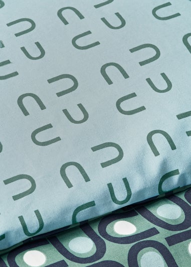 Green Mini Geometric Duvet Set