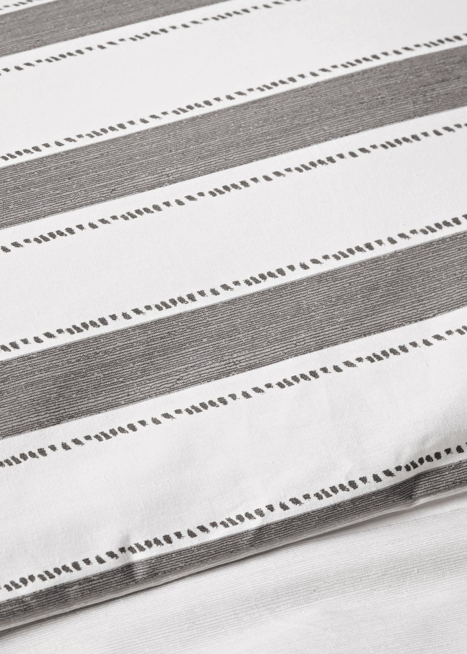 Black Textured Stripe Duvet Set