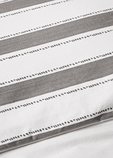 Black Textured Stripe Duvet Set