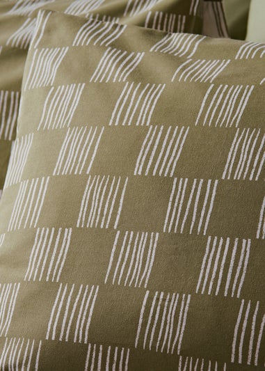 Green Linear Blocks Duvet Set