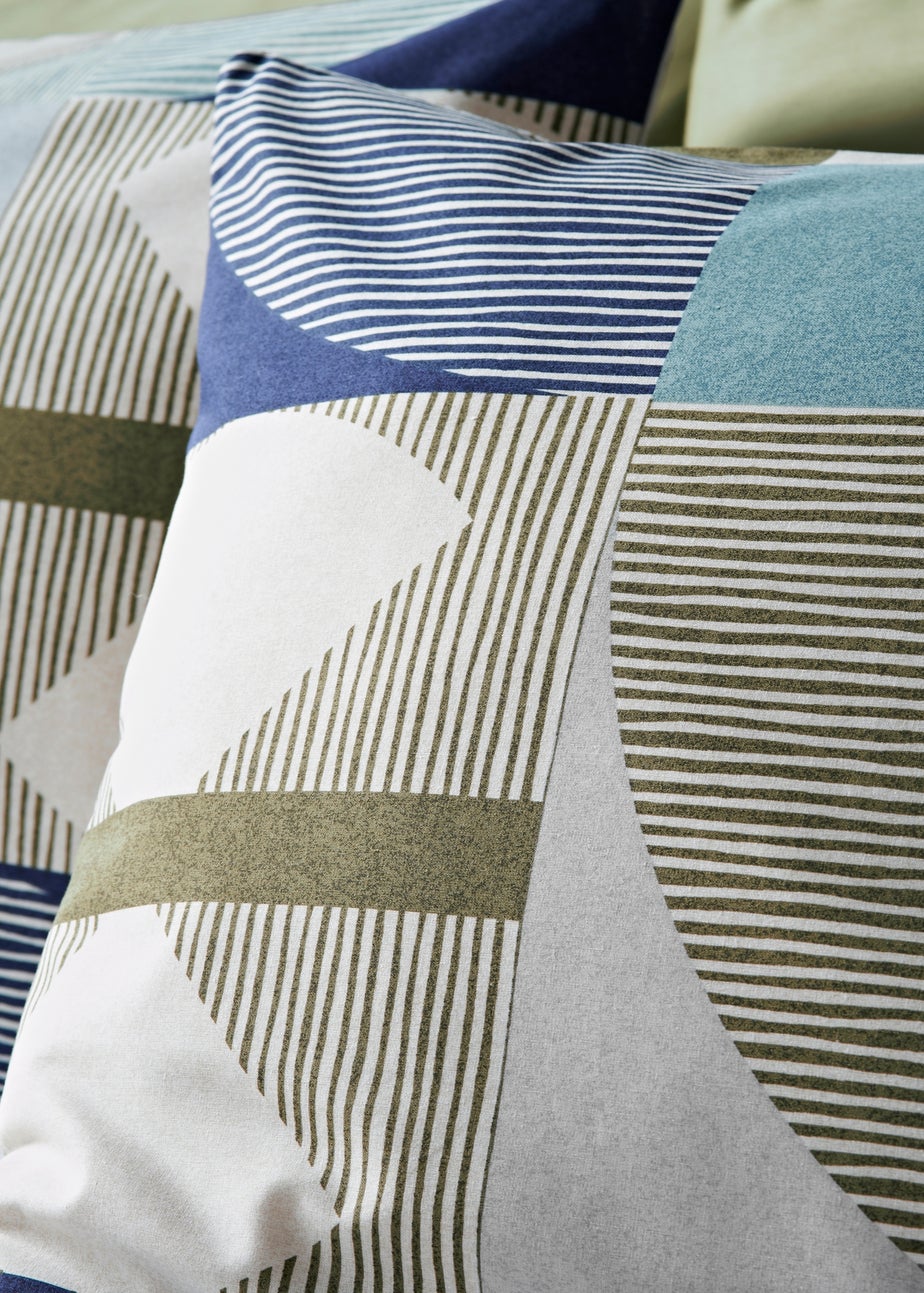 Blue Geometric Print Duvet Set