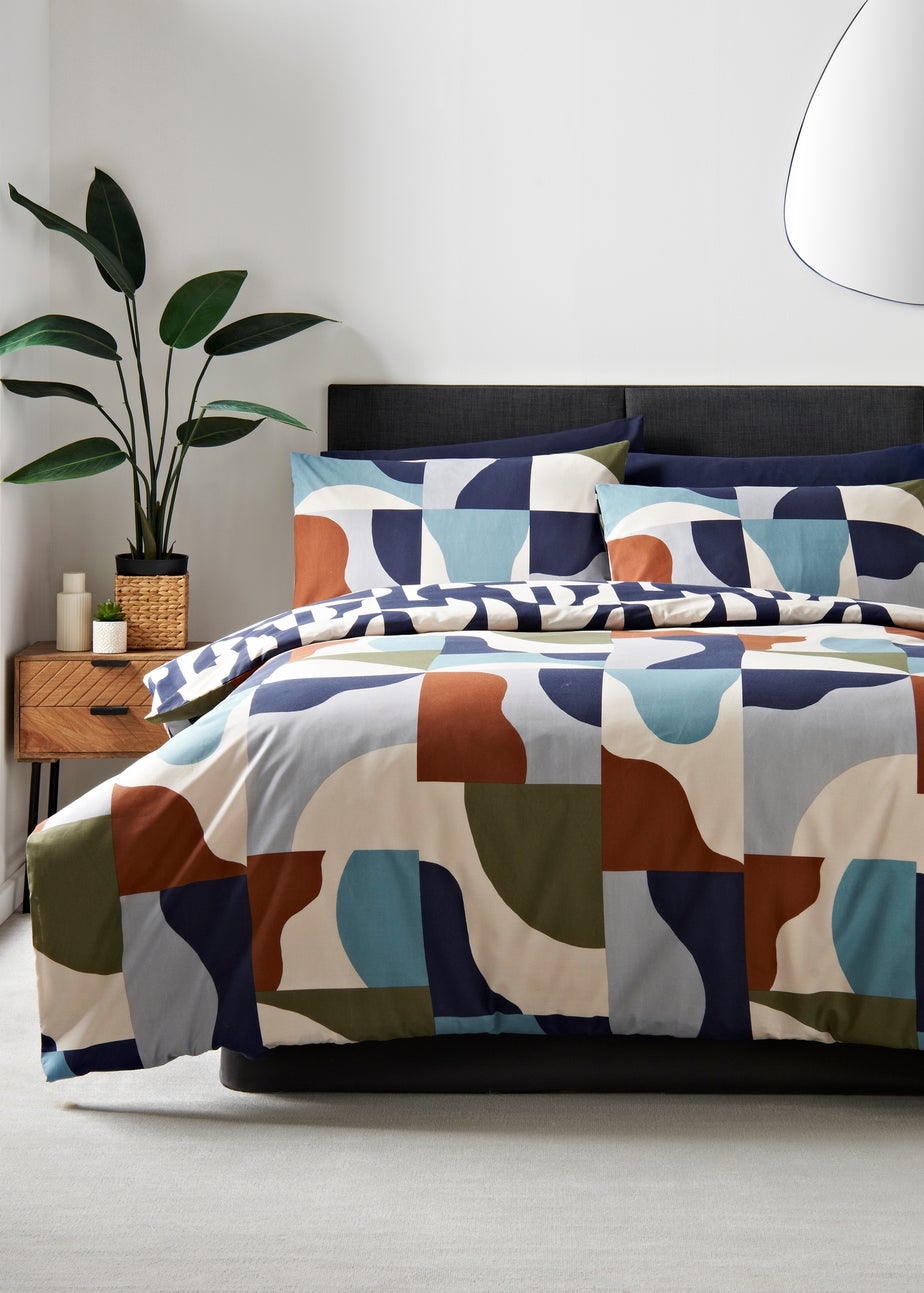 Multicolour Geometric Curves Duvet Set