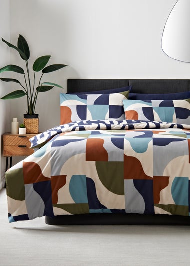Multicolour Geometric Curves Duvet Set