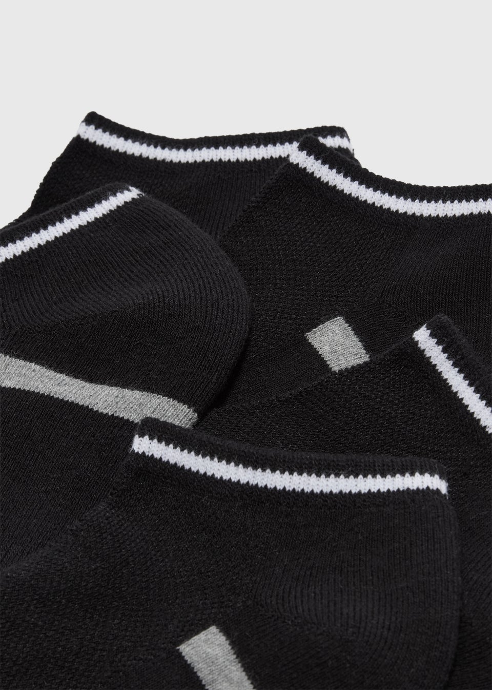 5 Pack Black Athletic Trainer Socks