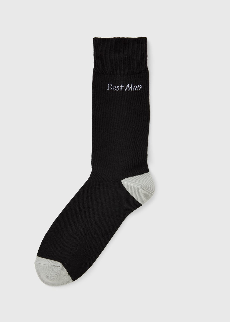 Black Best Man Wedding Ankle Socks