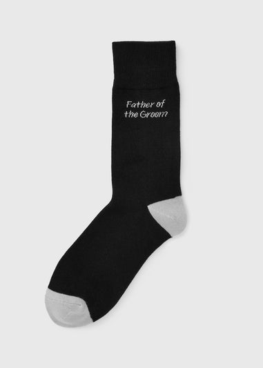 Black Father Of The Groom Wedding Ankle Socks
