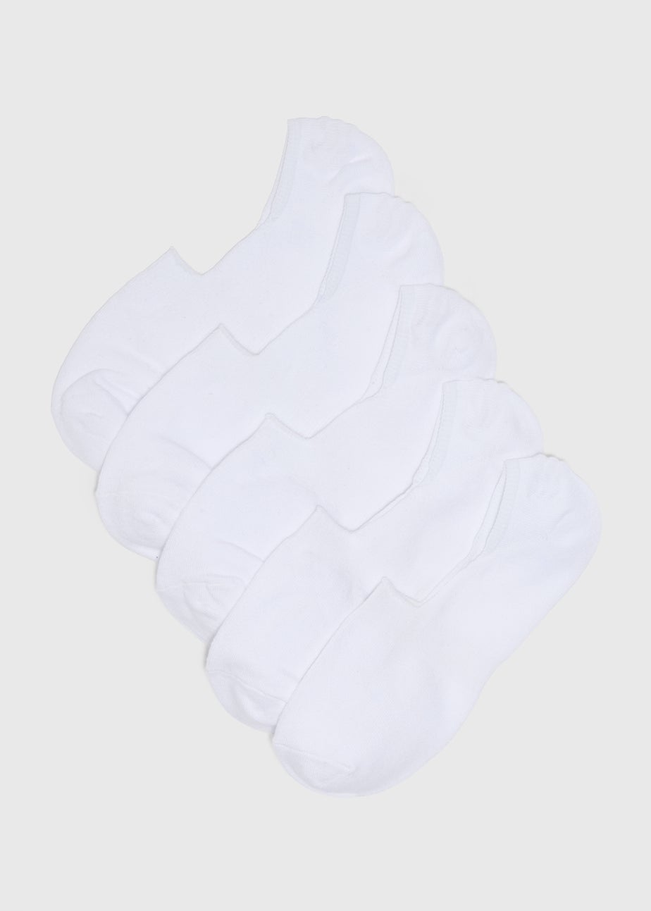 5 Pack White Invisible Trainer Socks