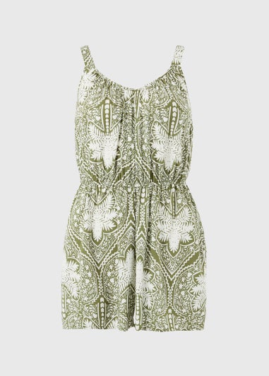 Khaki Paisley Playsuit