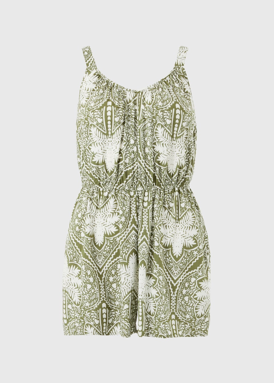 Khaki Paisley Playsuit