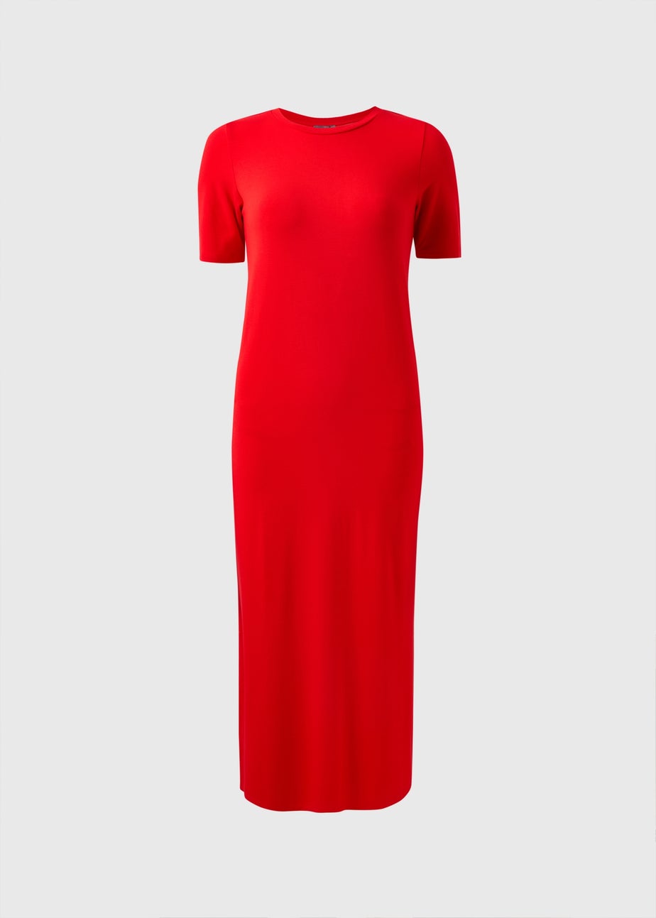 Red T-Shirt Midi Dress