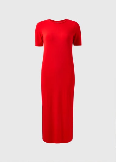 Red T-Shirt Midi Dress