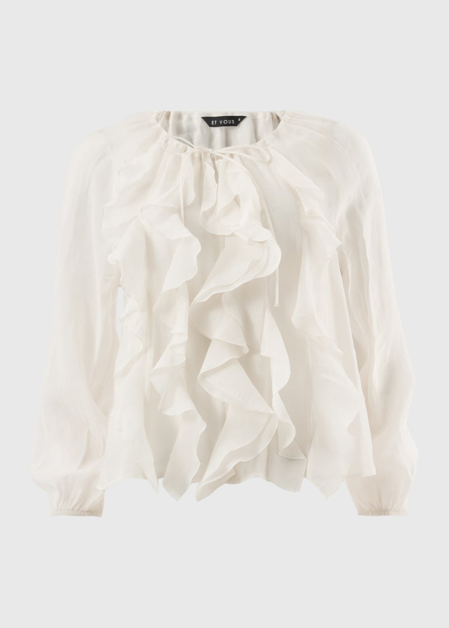 Et Vous Cream Statement Frill Blouse