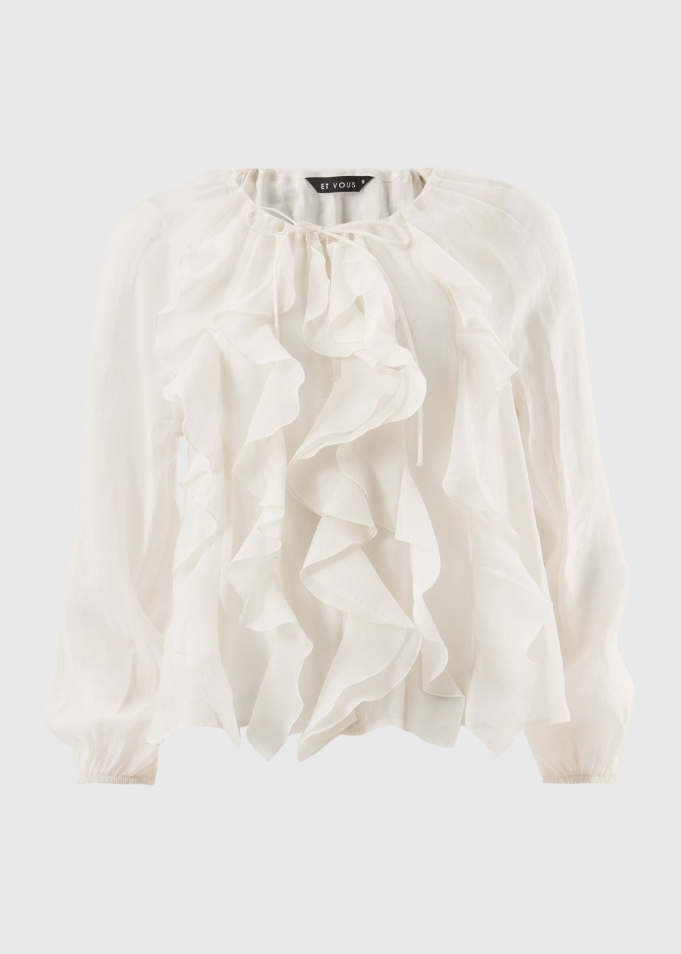Et Vous Cream Statement Frill Blouse