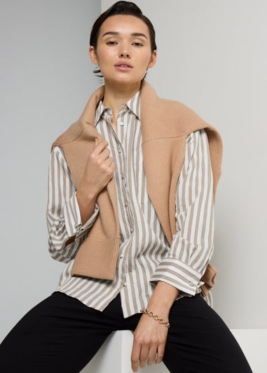 Et Vous Beige Stripe Shirt